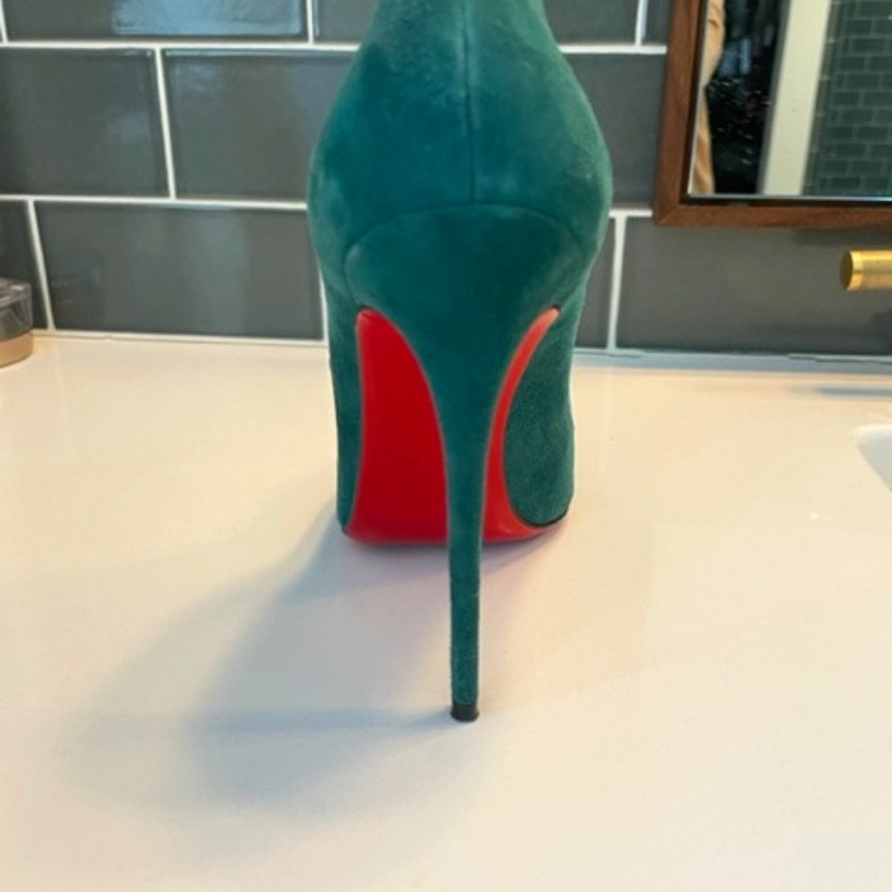 Christian Louboutin So Kate 120mm Green Suede Stilettos